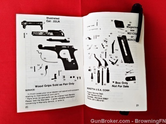 Orig Beretta Model 21A Owners Instruction Manual 1976-img-1