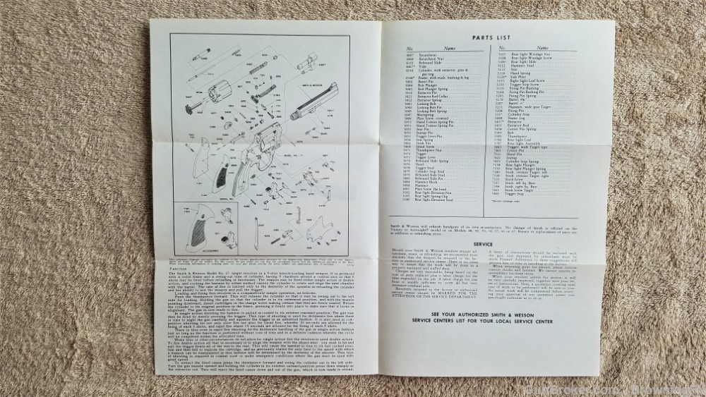 Orig S&W Model 17 Owners Instruction Manual 1978-img-1