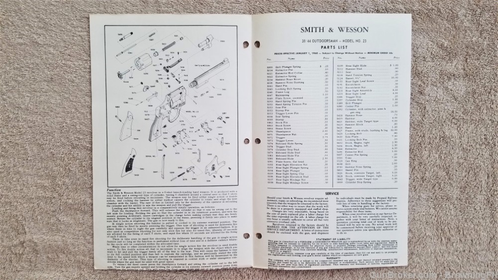 Orig S&W Model 23 Owners Instruction Manual 1960-img-1