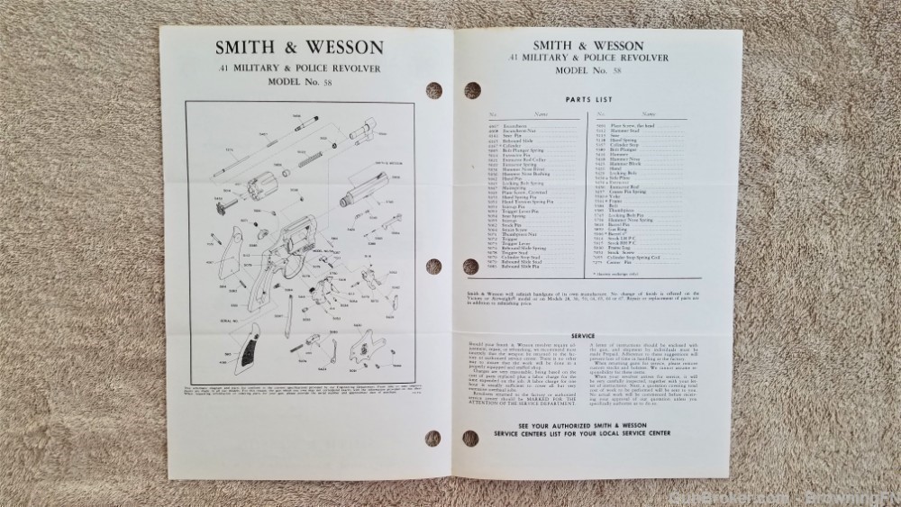 Orig S&W Model 58 Owners Instruction Manual 1974-img-1