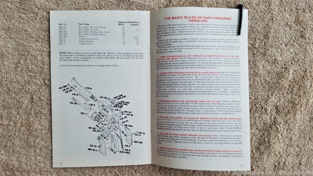 Orig Ruger Old Army Revolver Owners Instruction Manual 1989-img-1