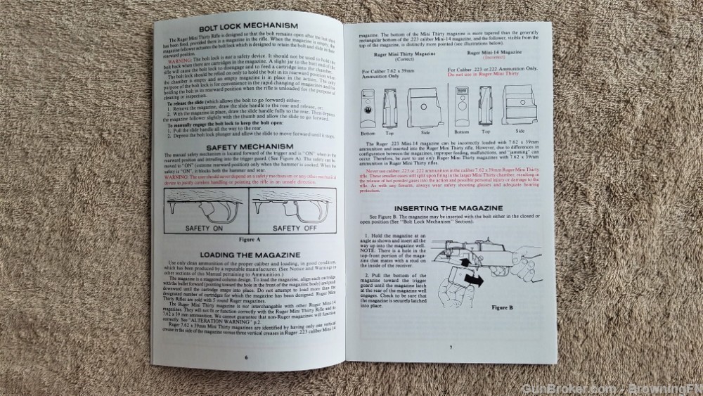 Orig Ruger Mini Thirty Owners Instruction Manual 1995-img-1