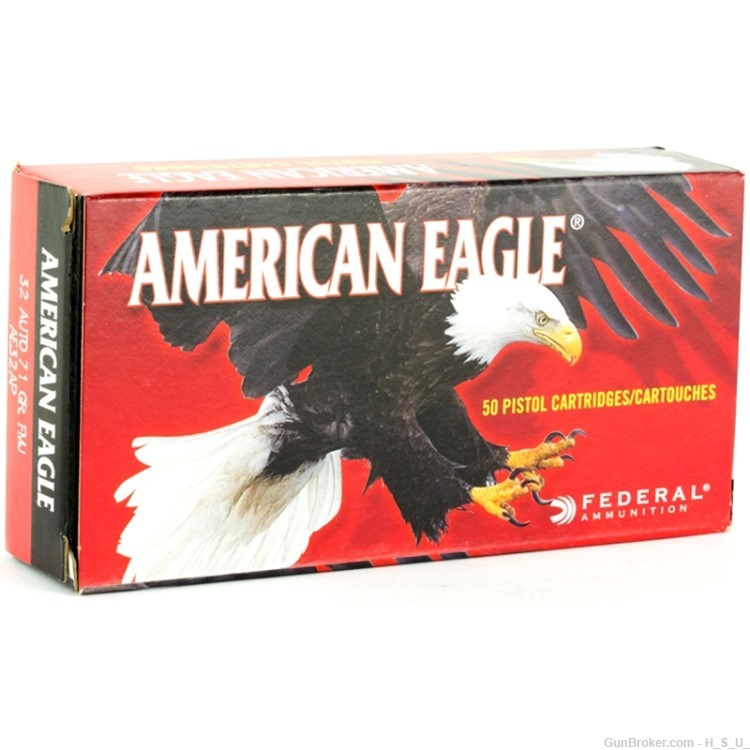 250 Rounds Federal 32 Auto Ammo 71 grain Full Metal Jacket .32-img-0