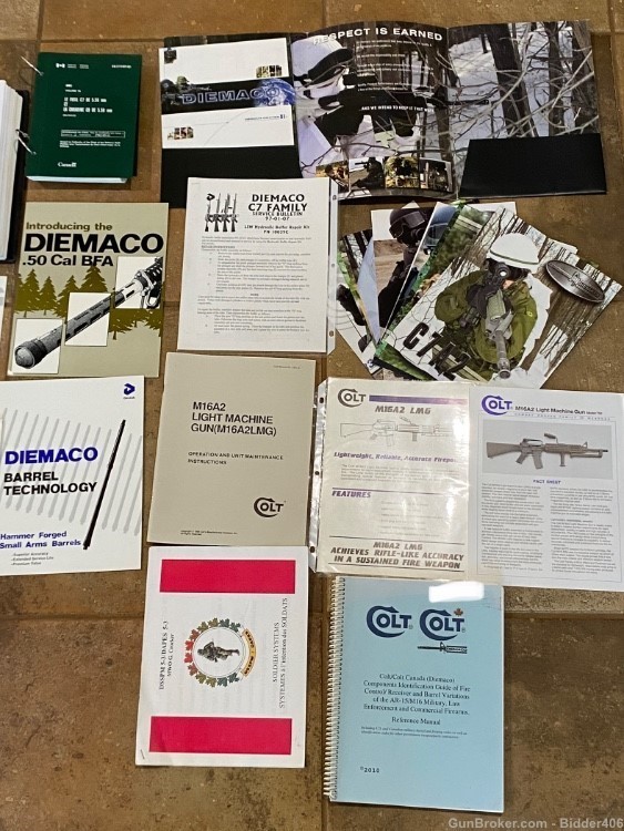 Huge lot Diemaco C7 C8 M16 LMG documents, factory binder, manuals and more -img-2