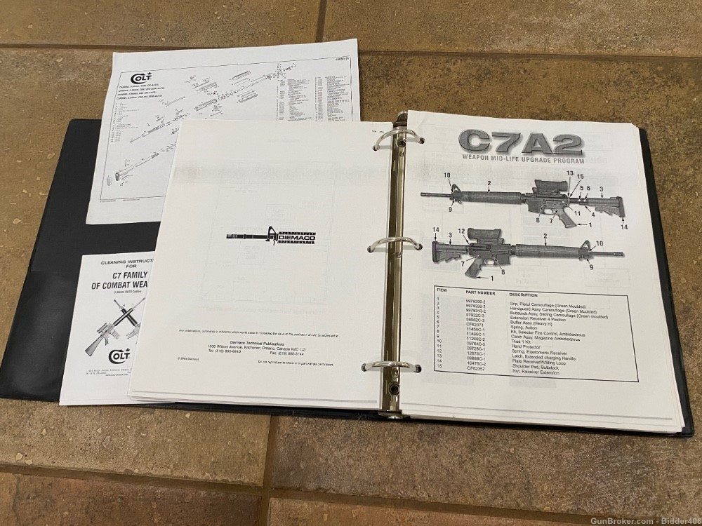 Huge lot Diemaco C7 C8 M16 LMG documents, factory binder, manuals and more -img-7