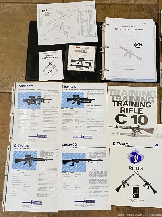 Huge lot Diemaco C7 C8 M16 LMG documents, factory binder, manuals and more -img-1