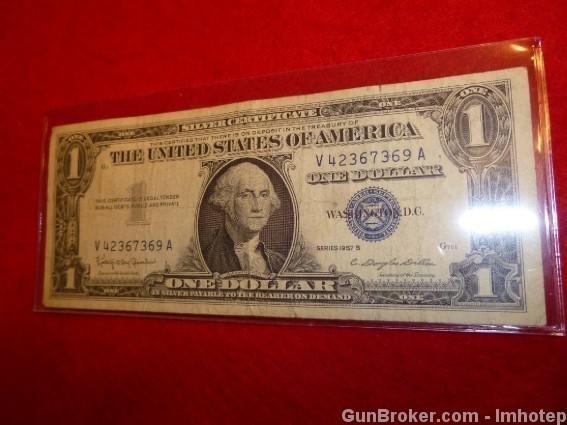 Silver Certificate One Dollar Bill 1957 Bitcoin-img-0