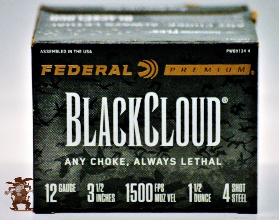 12ga FEDERAL Premium Black Cloud 12 Gauge 3½" STEEL No.4 Shot 1¼oz 25 RDS-img-3