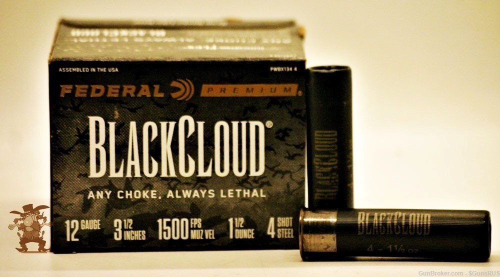 12ga FEDERAL Premium Black Cloud 12 Gauge 3½" STEEL No.4 Shot 1¼oz 25 RDS-img-2