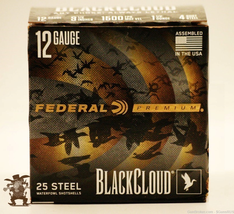 12ga FEDERAL Premium Black Cloud 12 Gauge 3½" STEEL No.4 Shot 1¼oz 25 RDS-img-0
