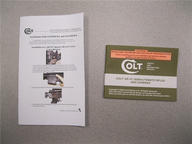 Colt AR-15 Instruction and Adapter Pin Manual-img-0