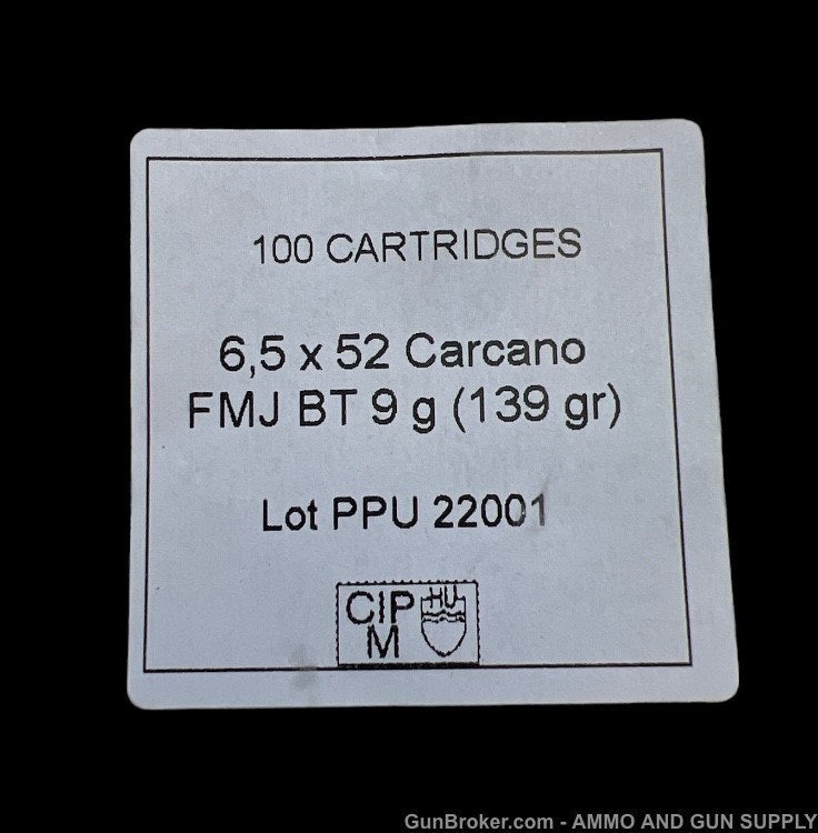 PPU 6.5x52 CARCANO 139 GRAIN FMJ-BT  1000 RNDS - 10 BAGS AMMO-img-2