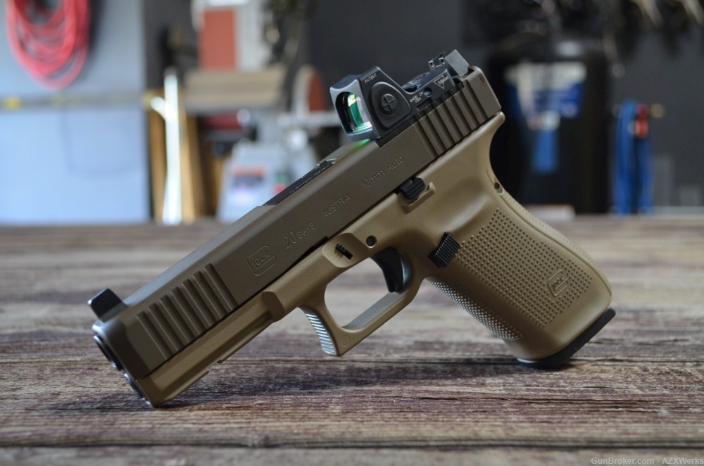 Glock 20 G5 MOS Trijicon RMR type 2 NS X-Werks Patriot brown Magpul FDE -img-0