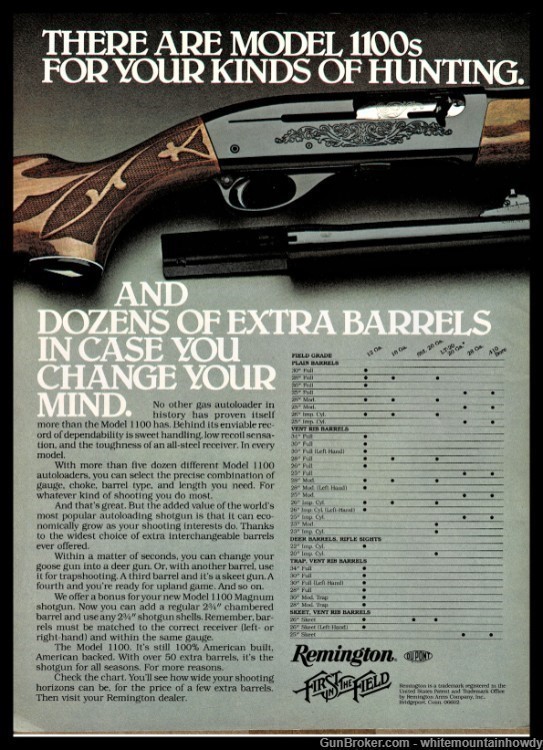 1980 REMINGTON 1100 (all models) Shotgun PRINT AD -img-0
