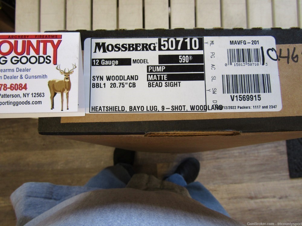 Mossberg 50710 590 Pump Action Shotgun, 12 Ga, 20" Bbl, US Woodland Camo-img-0