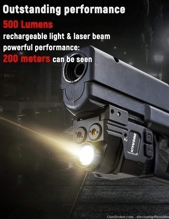 Kiarswe Shockproof Laser Light Combo for Glock and other pistols-img-1