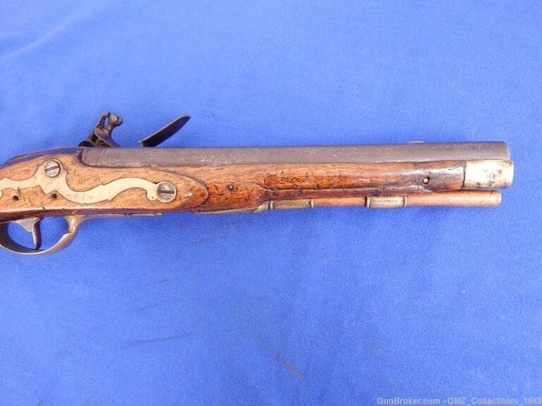 Rev War Era 1760s German Left Handed Flintlock Military Pistol-img-7