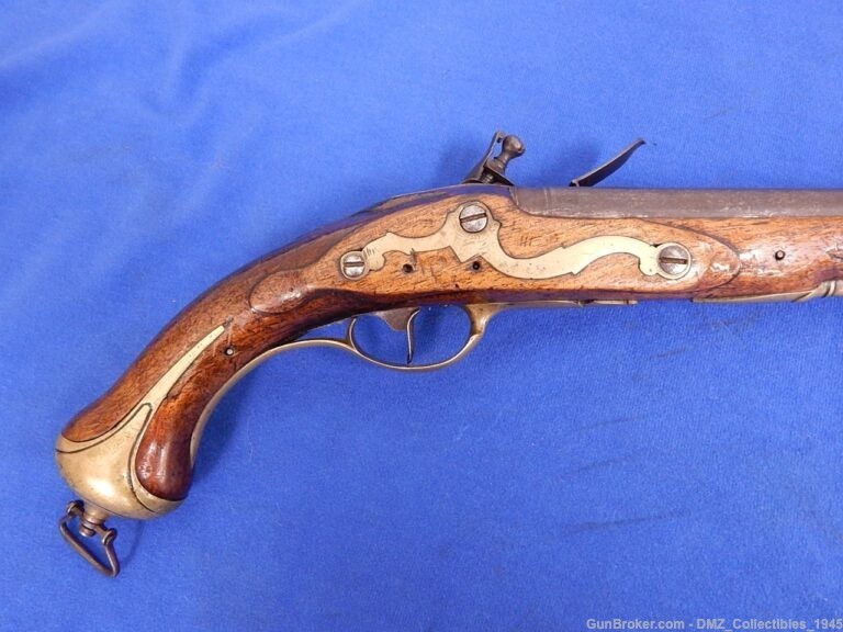 Rev War Era 1760s German Left Handed Flintlock Military Pistol-img-6