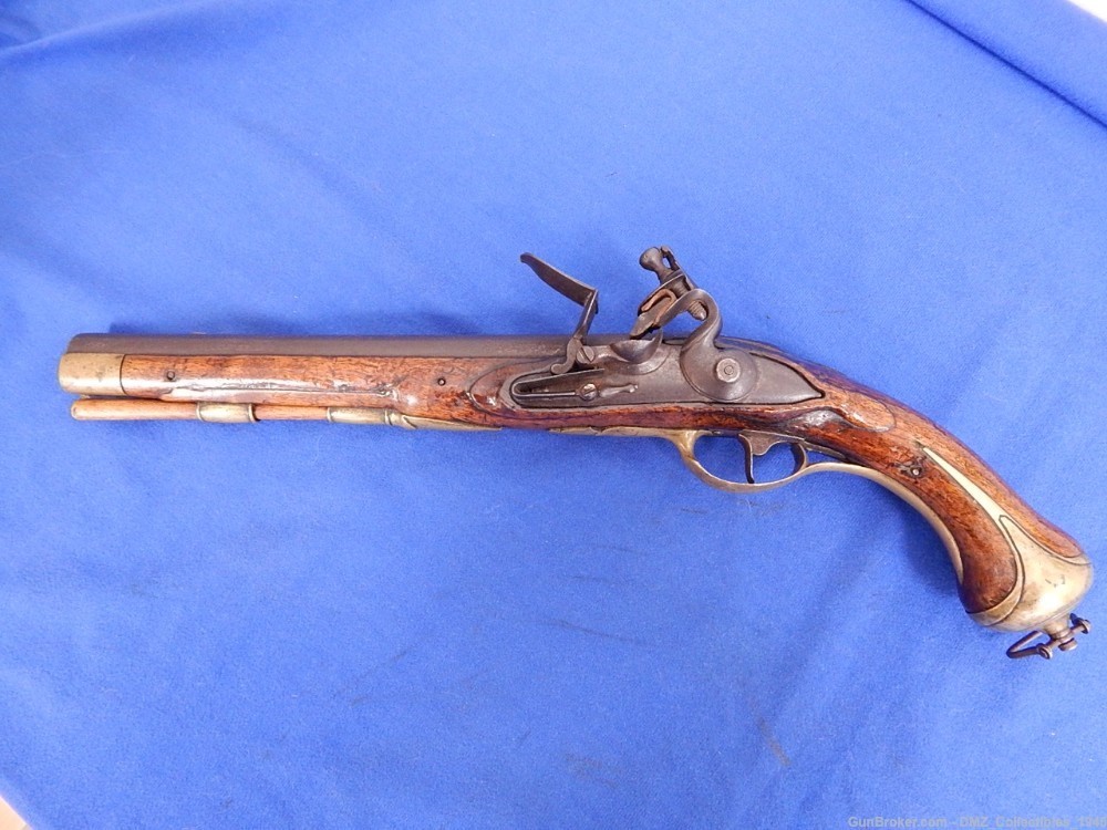 Rev War Era 1760s German Left Handed Flintlock Military Pistol-img-0