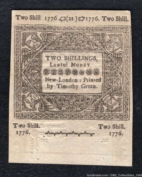 US Revolutionary War Era 1776 Connecticut Colonial Currency Note-img-1