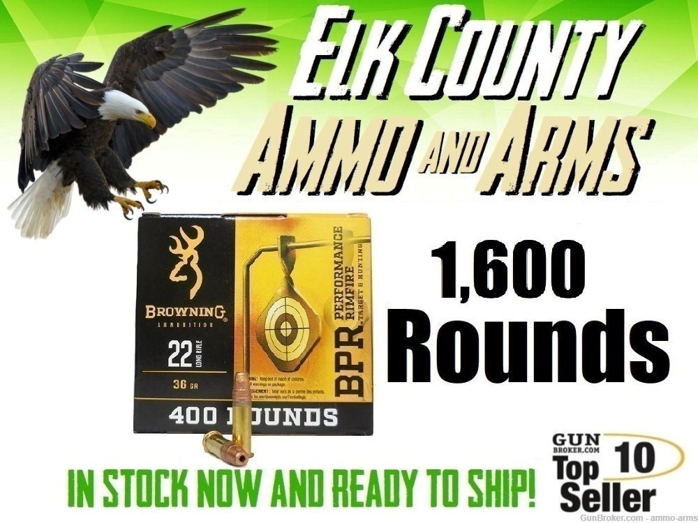 Browning Ammunition .22 LR 36 Grain Copper Plated Hollow Point 1600 Rounds-img-0