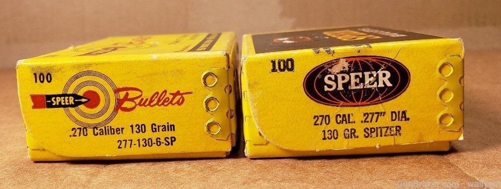 Speer 270 CAL 130 Grain Spitzer Bullets 2 Boxes 100Count Each 200 Total Pcs-img-1
