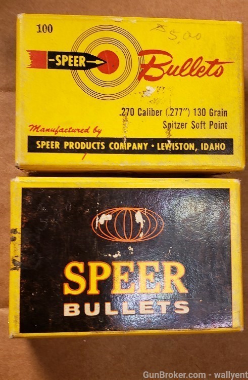 Speer 270 CAL 130 Grain Spitzer Bullets 2 Boxes 100Count Each 200 Total Pcs-img-0