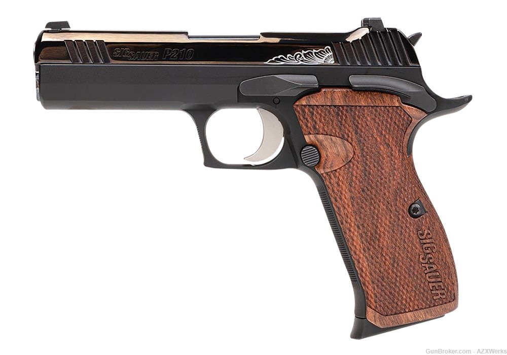 Sig Sauer P210 Carry 9mm High polish Rosewood Grips NS 3 mags New Sale!-img-1