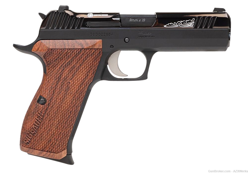 Sig Sauer P210 Carry 9mm High polish Rosewood Grips NS 3 mags New Sale!-img-0