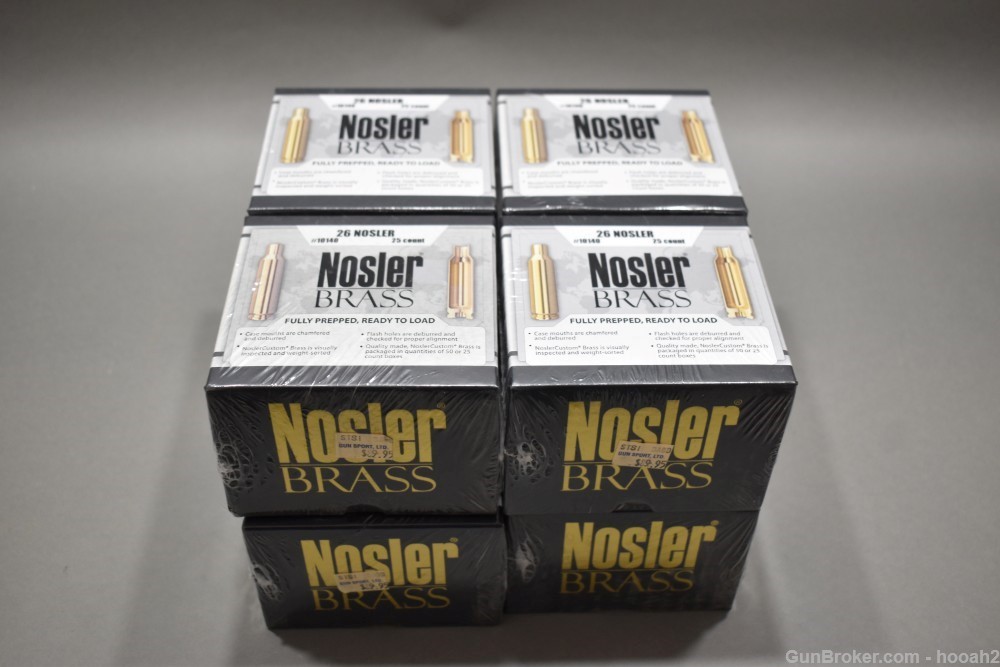 8 Boxes 200 Ct 26 Nosler Brass Fully Prepped Ready to Load FREE Shipping-img-0