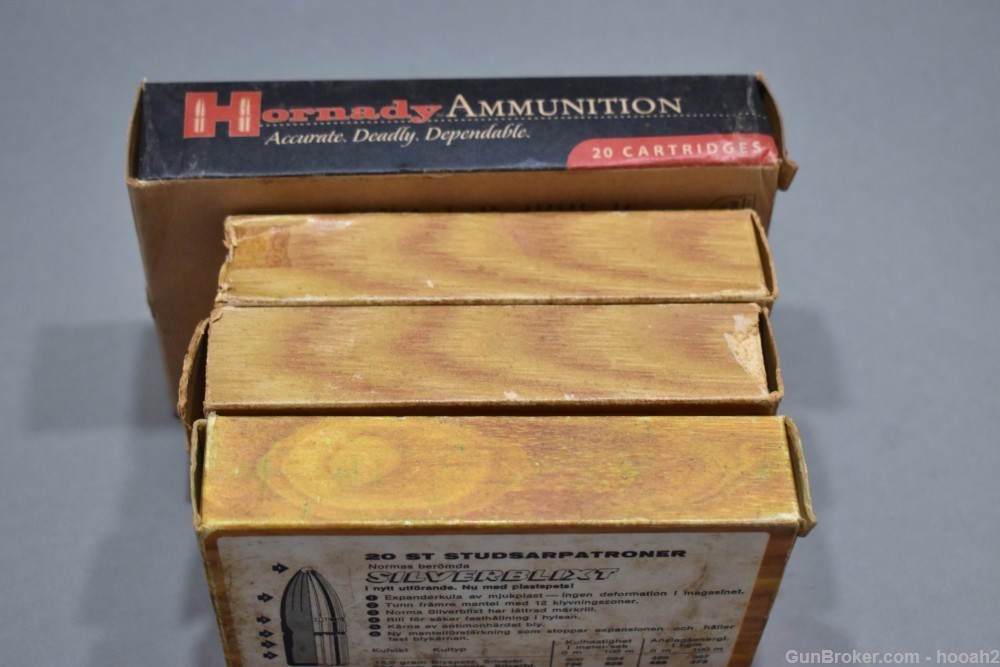 4 Boxes 58 Rds & 10 Fired Brass Norma & Hornady 9.3x62 Rifle Ammunition-img-4
