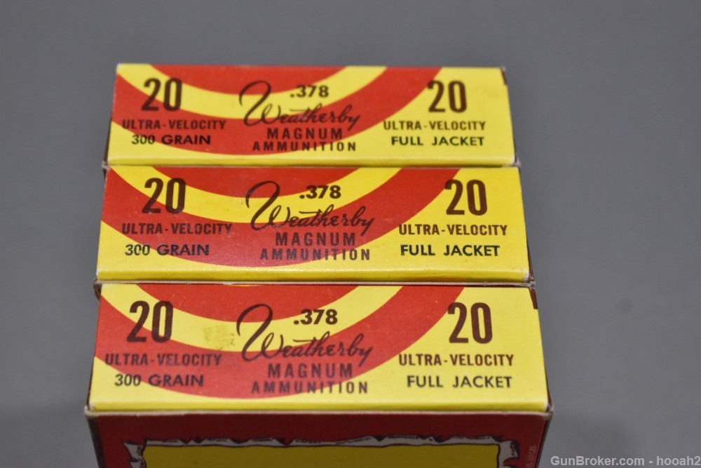 3 Vintage Boxes 378 Weatherby Magnum 300 G Full Jacket Elephant Box-img-3
