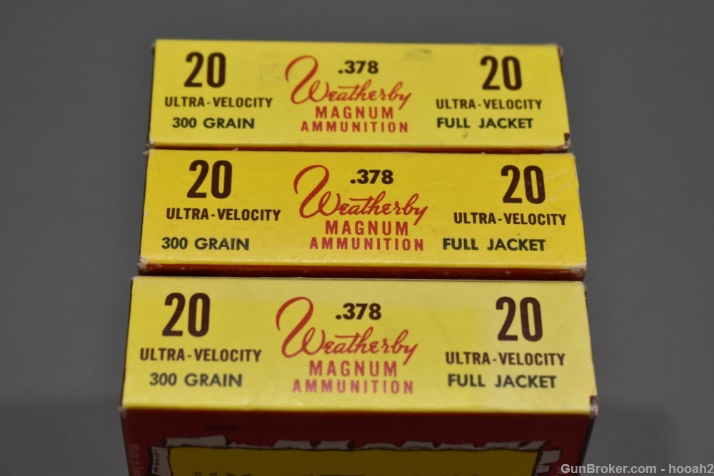 3 Vintage Boxes 378 Weatherby Magnum 300 G Full Jacket Elephant Box-img-5