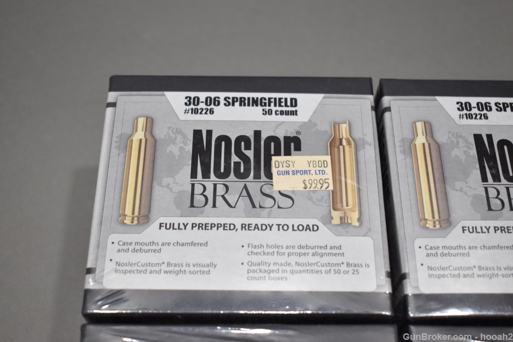4 Boxes 200 Ct Nosler Reloading Brass 30-06 Fully Prepped Ready to Load-img-1