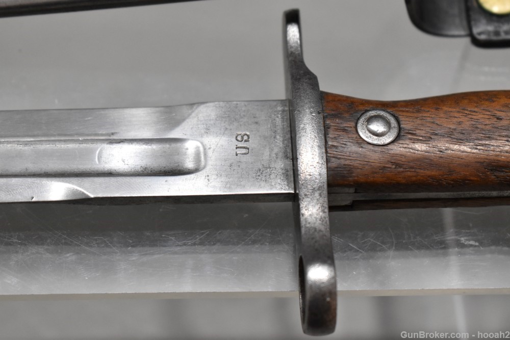 Scarce US Krag Model 1895 Cadet Bayonet 1900 Date w 1897 Hoffman Scabbard-img-6