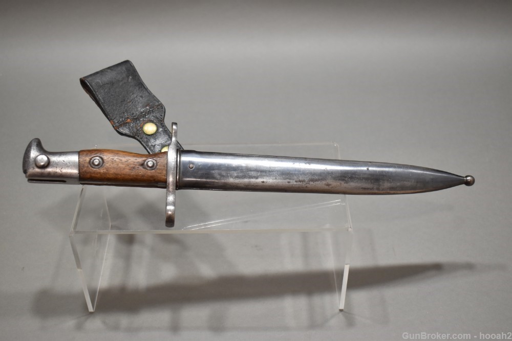 Scarce US Krag Model 1895 Cadet Bayonet 1900 Date w 1897 Hoffman Scabbard-img-0