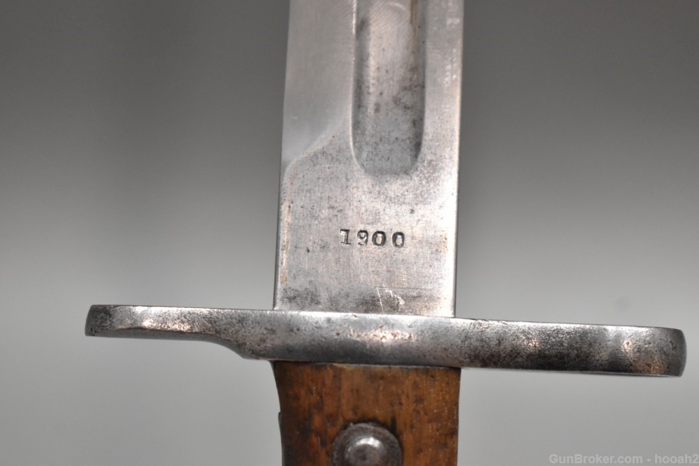 Scarce US Krag Model 1895 Cadet Bayonet 1900 Date w 1897 Hoffman Scabbard-img-18