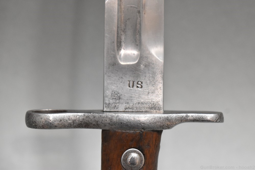 Scarce US Krag Model 1895 Cadet Bayonet 1900 Date w 1897 Hoffman Scabbard-img-20