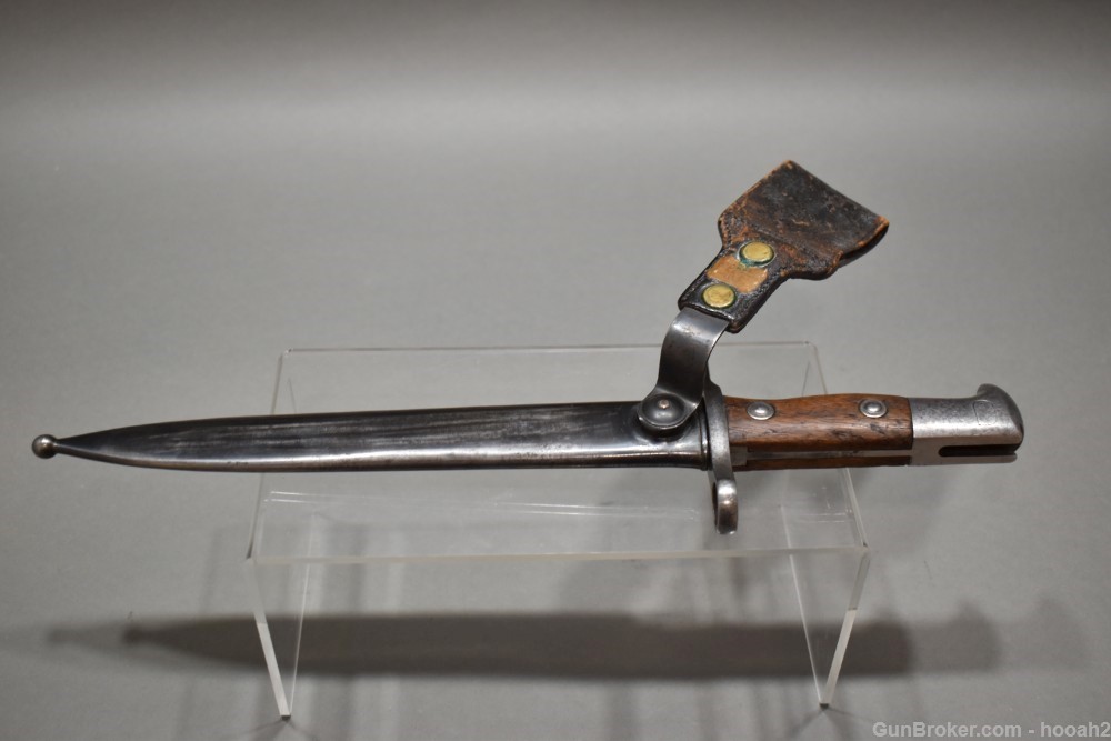Scarce US Krag Model 1895 Cadet Bayonet 1900 Date w 1897 Hoffman Scabbard-img-1