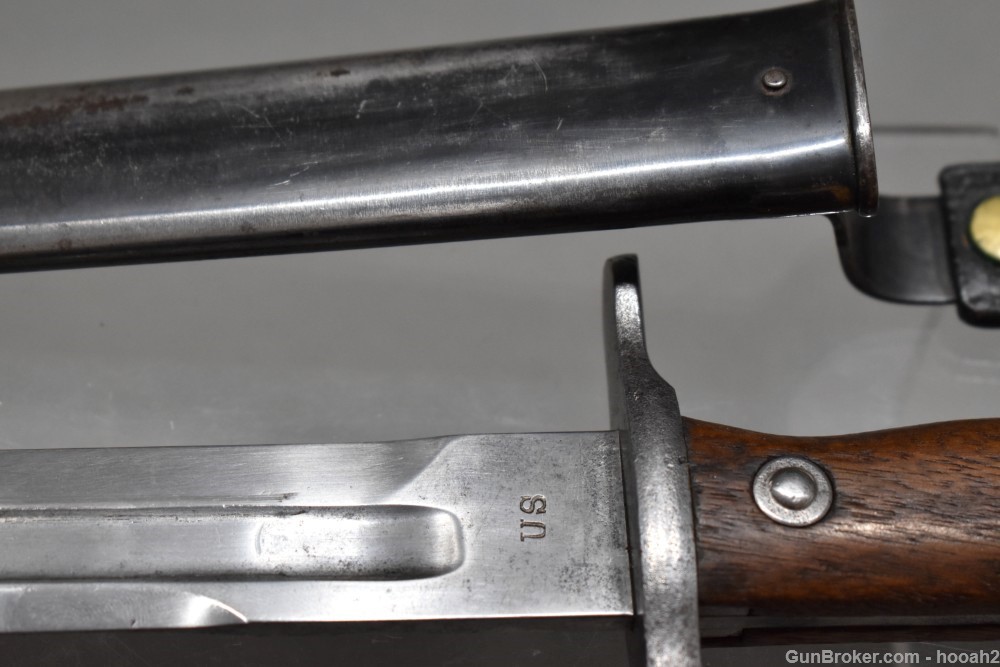 Scarce US Krag Model 1895 Cadet Bayonet 1900 Date w 1897 Hoffman Scabbard-img-5