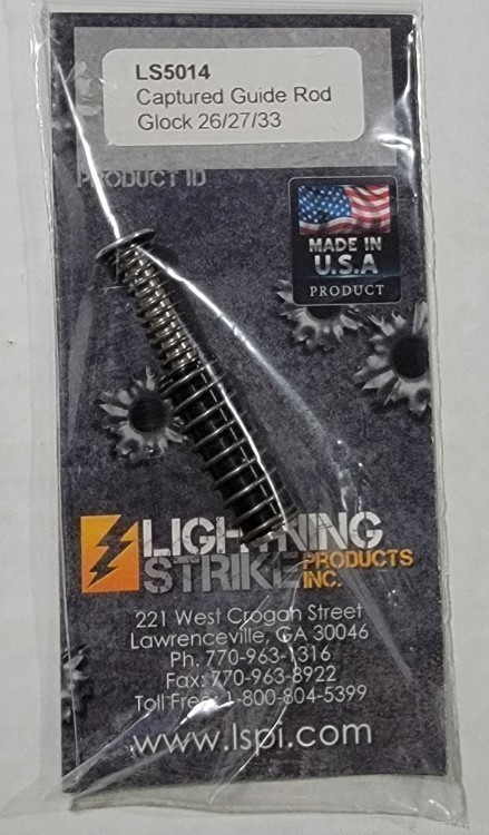 NEW - FREE SHIPPING - Lightening Strike Guide Rod & Spring Glock 26, 27, 33-img-0