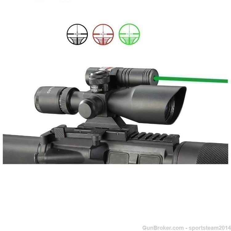 GREEN Laser 2.5-10x40 RifleScope Red+Green Reticle-img-1