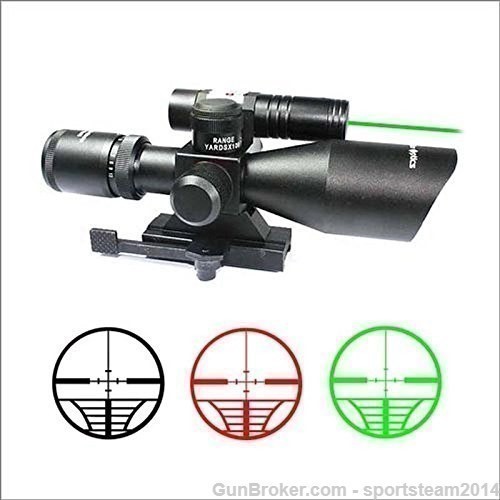 GREEN Laser 2.5-10x40 RifleScope Red+Green Reticle-img-0