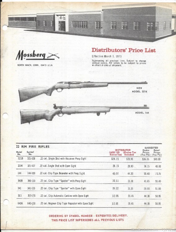 Three Vintage Mossberg Firearms Gun Catalogs + One Dealer Price List-img-4