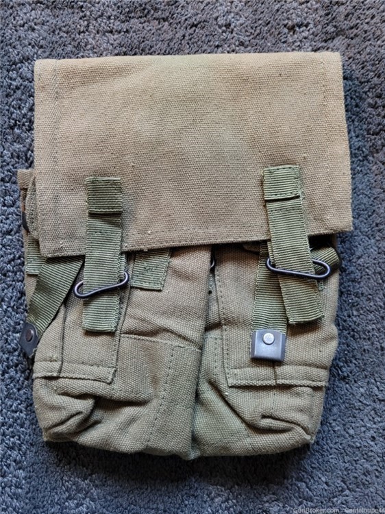 RARE ROMANIAN AIMS-74 AK-74 5.45x39 GREEN 4 CELL MAGAZINE POUCH MINTY NOS-img-0