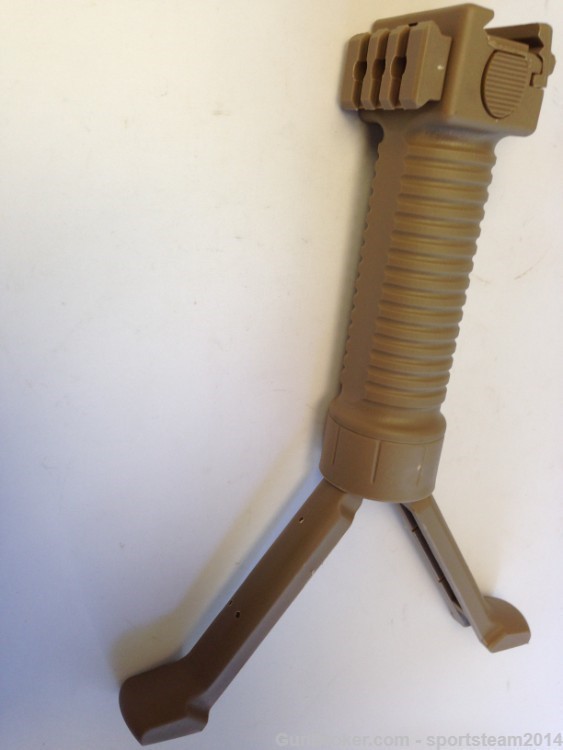 FDE /AN AR15 MilSpec ForeGrip Grip+SteelLeg Bipod+SideRail-img-7