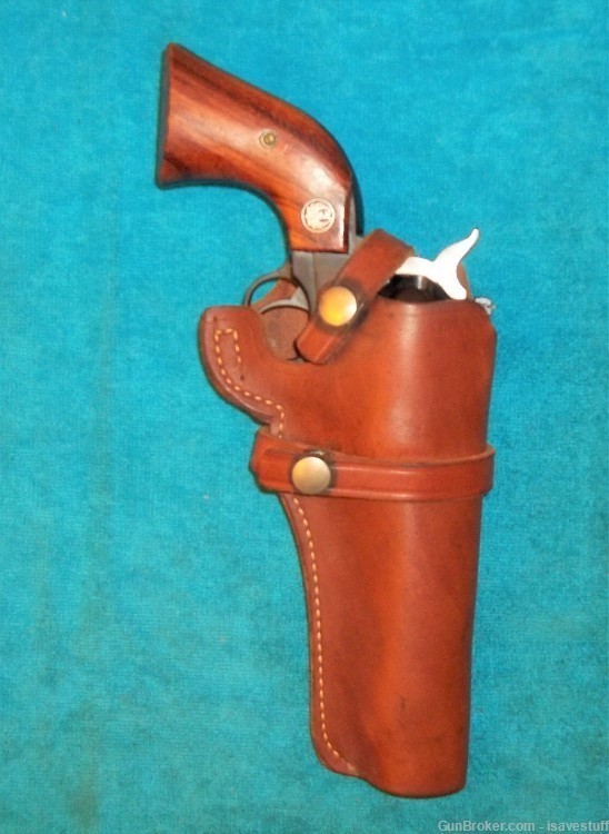 Smith Wesson LOGO R/H Leather Cowboy Holster Colt Ruger H&R Hi Standard-img-1