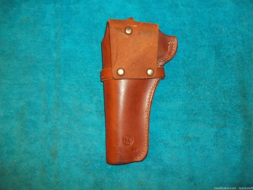 Smith Wesson LOGO R/H Leather Cowboy Holster Colt Ruger H&R Hi Standard-img-6