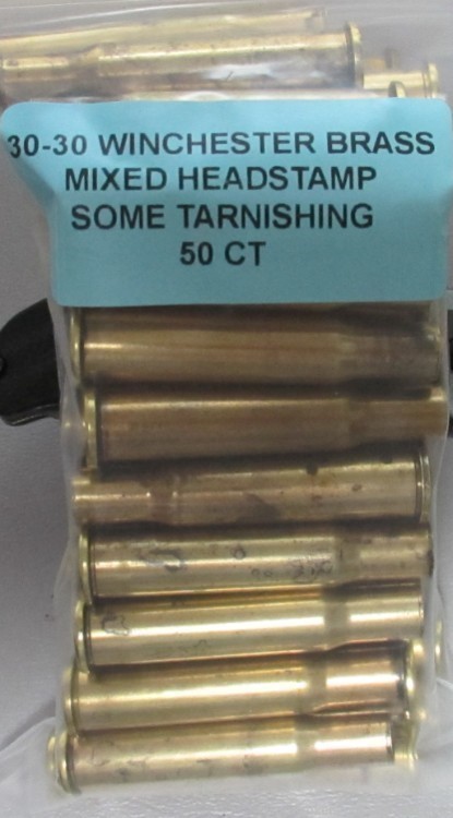 30-30 WINCHESTER BRASS - MIXED HEADSTAMP - SOME TARNISHING - 50 CT-img-0
