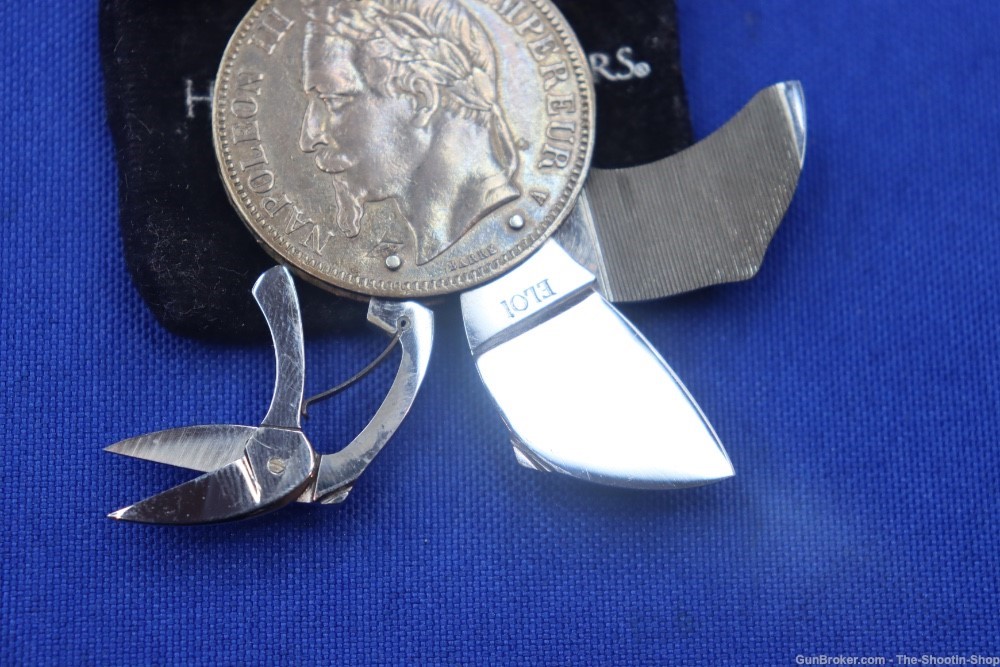 RARE 1867 Empereur Napoleon III 5 Francs Pocket Knife File Scissors Coin 5F-img-2